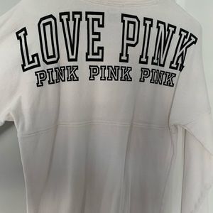 PINK Victoria’s Secret white long sleeve crew neck